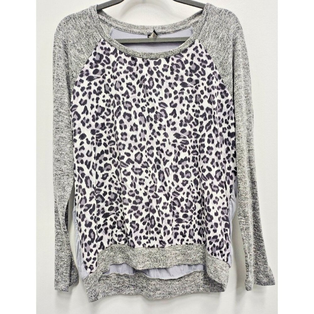 KUT From The Kloth Womens Top Large Gray Animal Print Long Sleeve Casual‎ Soft